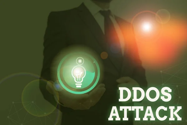 Écriture manuscrite de texte Ddos Attack. Concept signifiant auteur cherche à rendre une ressource réseau inaccessible à l'utilisateur . — Photo