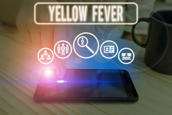Κίτρινο Fever κείμενο γραφής. Επιχειρηματική έννοια για την τροπική ασθένεια του ιού που επηρεάζει το ήπαρ και τα νεφρά. — Φωτογραφία Αρχείου