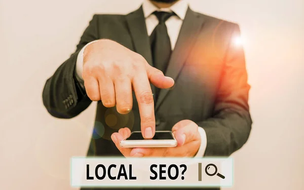 local SEO text equals to question mark