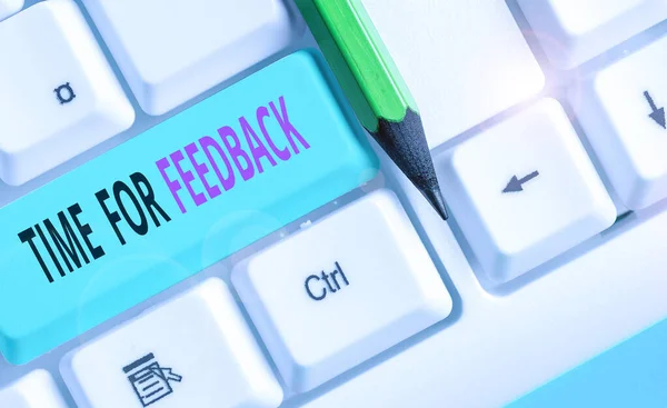 Handwriting text Time For Feedback. Concept meaning Need to response or give critic on something Evaluation. — Stock Photo, Image