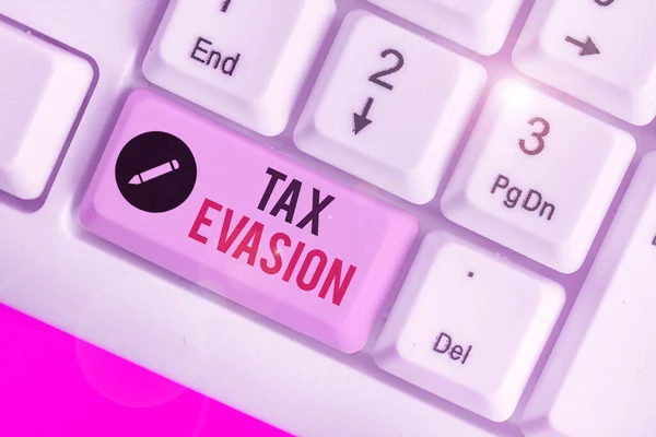 Escritura a mano de texto Evasión de impuestos. Concepto que significa la falta de pago o el pago deliberado insuficiente de impuestos . —  Fotos de Stock