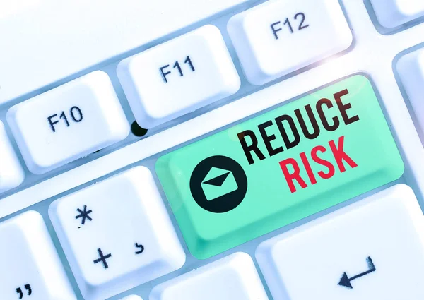 Text sign showing Reduce Risk. Conceptual photo lessen the potential damage that could be caused by a hazard. — Stock Photo, Image