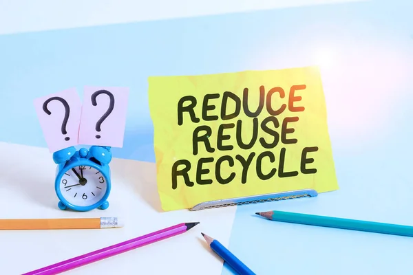 Text sign showing Reduce Reuse Recycle. Conceptual photo ...