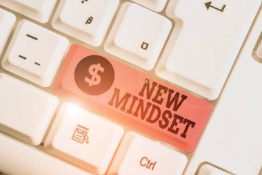 Conceptual hand writing showing New Mindset. Business photo showcasing Mental attitude or disposition New approach in dealing situation.