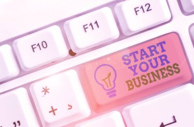 Başlangıç Your iş gösterilen metin işareti. Kavramsal fotoğraf bir yeni girişim oluşturmak yeni ürün Hizmetleri gidiş.