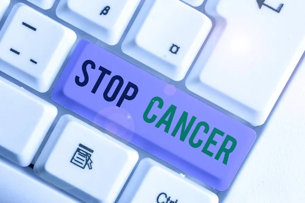 Word writing text Stop Cancer. Business concept for prevent the uncontrolled growth of abnormal cells in the body. — Stock Photo, Image