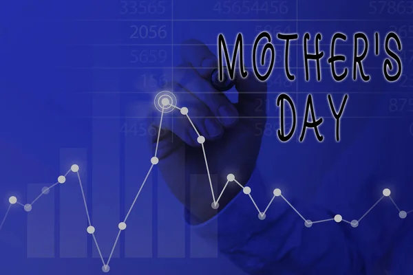 Σήμα που δείχνει τη Γιορτή της Μητέρας. Εννοιολογική φωτογραφία γιορτή προς τιμήν της μητέρας της οικογένειας ή της μητρότητας. — Φωτογραφία Αρχείου