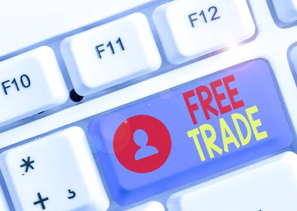 Wortlaut-Text-Freihandel. Geschäftskonzept für den internationalen Handel ohne Zölle seinem natürlichen Verlauf überlassen. — Stockfoto