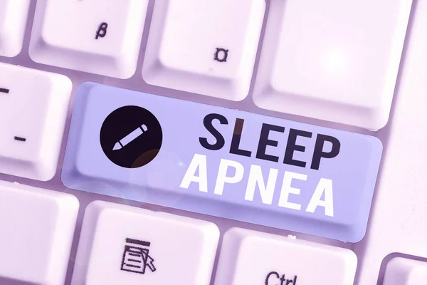 Kézírás üzenet Alvási apnoe. Fogantatás jelentése rendellenesség, amely bizonyítja, többször leáll a légzést alvás közben. — Stock Fotó