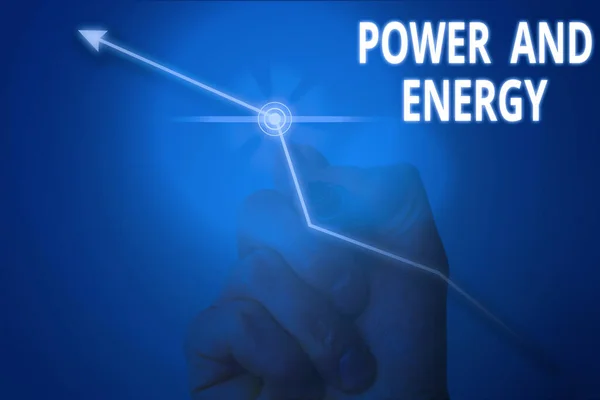 Escritura a mano conceptual mostrando Poder y Energía. Foto comercial escaparate Industria de distribución de electricidad eléctrica Energética . —  Fotos de Stock