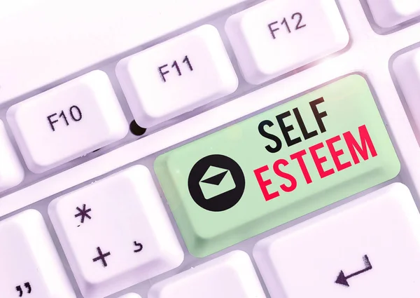 Text sign showing Self Esteem. Conceptual photo a feeling of having respect for yourself and your abilities.