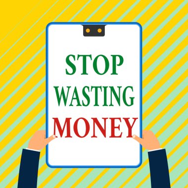 Para israfını durduran bir not yazıyorum. İş Fotoğrafı Gösterme Organizasyon Yönetimi Zamanlaması Hadi Başla Mavi çerçeveli beyaz dikdörtgen pano iki deliğe sahiptir.