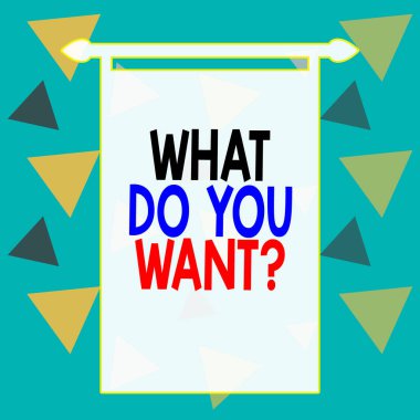 Kelime yazma metni. Ne istiyorsun? Soru. Kare dikdörtgen kağıt tabaka tam tema oluşturma ile dolu bir şey hakkında gösteri yapmak için söylemek veya yazmak için iş konsepti.