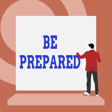 El yazısı metni hazırlan. Anlamı kavrayabilmek için özel bir amaç için hazırlık yapmak için bir etkinlik olarak geçmişe dönüp bakmak için takım elbiseli genç adam boş dikdörtgen manzaralı bir platformda duruyor..