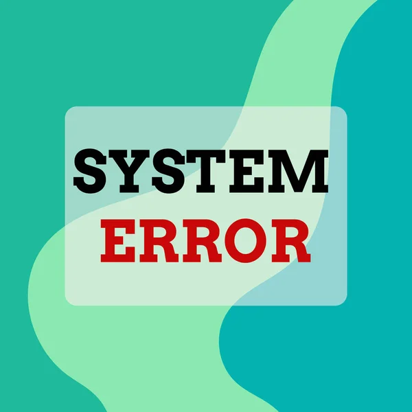 Text sign showing System Error. Conceptual photo instruction that is not recognized by an operating system Square rectangle paper sheet loaded with full creation of pattern theme. — Stock Photo, Image