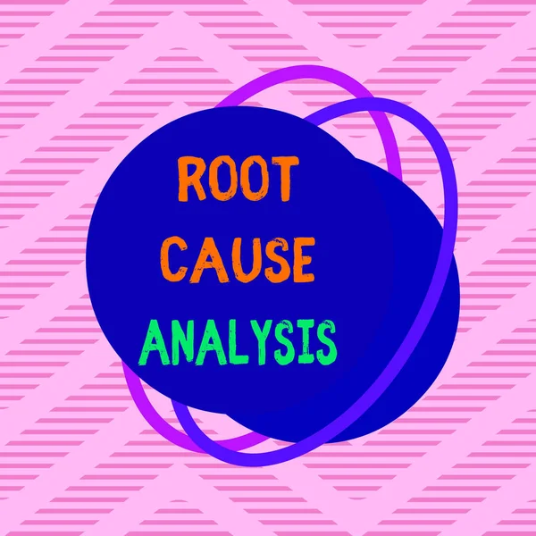 Texto manuscrito Análisis de causa raíz. Concepto significado Método de Resolución de Problemas Identificar Falla o Problema Forma asimétrica desigual patrón objeto contorno diseño multicolor . —  Fotos de Stock