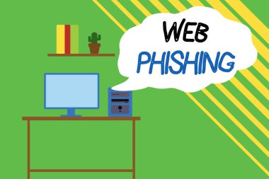 Kelime yazma Web Phishing. Masaüstü bilgisayarının ahşap masa arkası raf rafları çiçek saksı süslemeleri kullanarak hassas ayrıntıları elde etmek için iş konsepti.