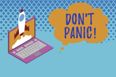 Don T Panic 'i gösteren bir not yazıyorum. İş fotoğraflarının sergilenmesi birden o kadar endişeli ya da korkmuş hissetmeye başladı ki, roket fırlatılan dizüstü bilgisayarların arka planında uslu duramıyorsun. Başlangıç projesi büyüyor. Seo..