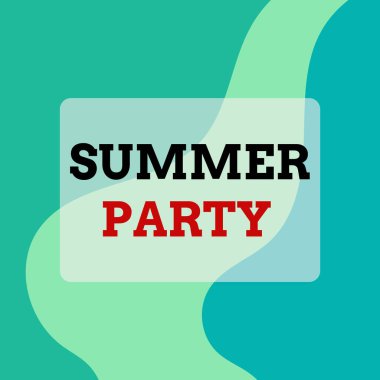 Text sign showing Summer Party. Conceptual photo social gathering held during summer season or school break Square rectangle paper sheet loaded with full creation of pattern theme.