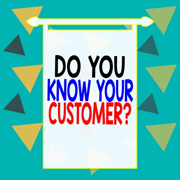 Word writing text Do You Know Your Customer Question. Business concept for service identify clients with relevant information Square rectangle paper sheet loaded with full creation of pattern theme. — 图库照片