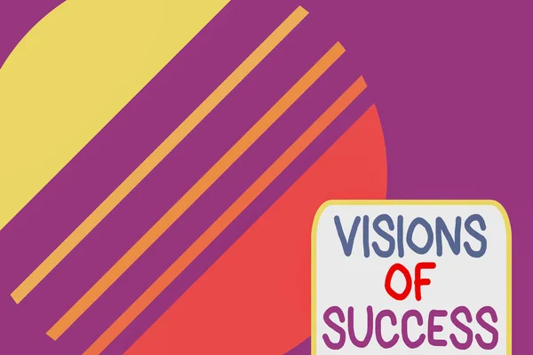 Conceptual hand writing showing Visions Of Success. Business photo text Clear End Result of Purpose Goal Perspective Plan Cosmic planet pattern design paper cut Circle Background. — ストック写真