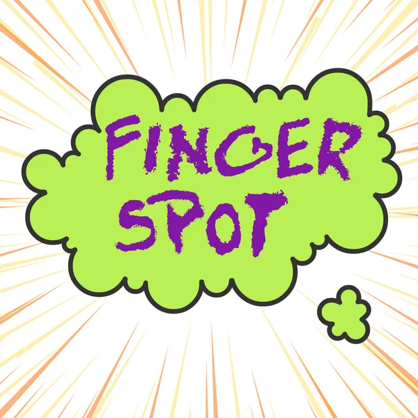 Rukopis psaní textu Finger Spot. Koncept význam Malé tekuté blistry nazývané puchýře se objevují na prstu asymetrický nerovnoměrný tvar vzor vzor objekt obrys vícebarevný design. — Stock fotografie