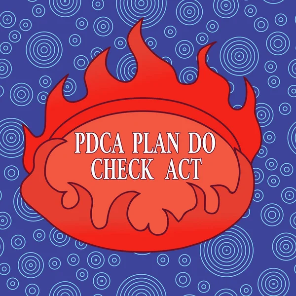 Word writing text Pdca Plan Do Check Act. Επιχειρηματική έννοια για Deming Wheel βελτιωμένη διαδικασία στην επίλυση προβλημάτων ασύμμετρη σχήμα σχήμα μοτίβο περίγραμμα πολύχρωμο σχεδιασμό αντικείμενο. — Φωτογραφία Αρχείου