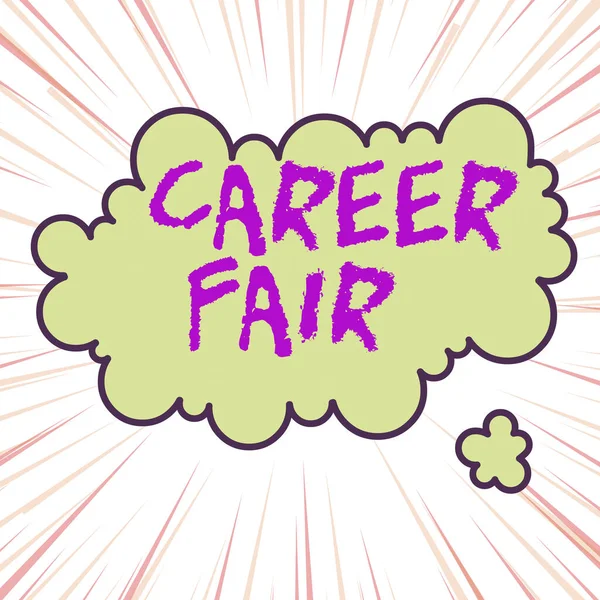 Handwriting text writing Career Fair. Concept meaning an event at which job seekers can meet possible employers Asymmetrical uneven shaped format pattern object outline multicolour design.