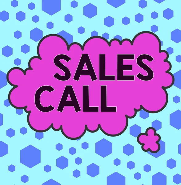 Handwriting text Sales Call. Concept meaning a phone call made by a sales representative of a company Asymmetrical uneven shaped format pattern object outline multicolour design.