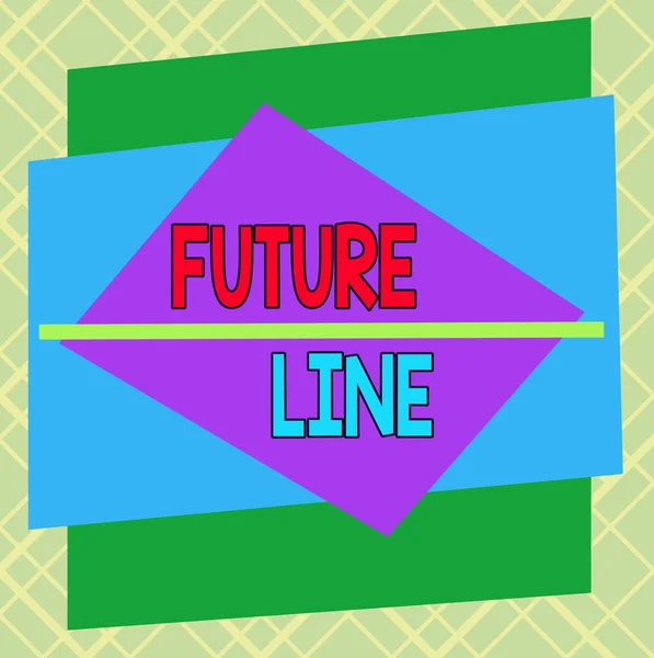 手書き文字｜Futuro Line概念的な意味将来的に支払われる予定の将来の債務非対称不均一な形状のフォーマットパターンオブジェクトアウトライン多色設計. — ストック写真
