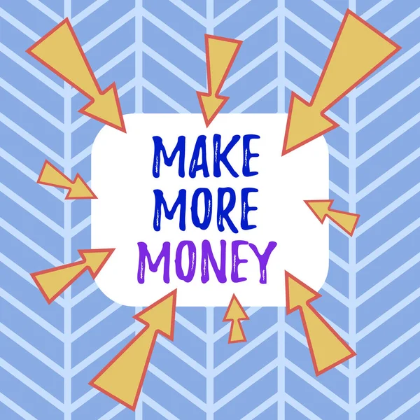 Текст для написания слов Make More Money. Бизнес-концепция повышения заработной платы Работайте усерднее Амбиции Асимметричный неравномерный формат шаблона объекта очертания многоцветный дизайн . — стоковое фото