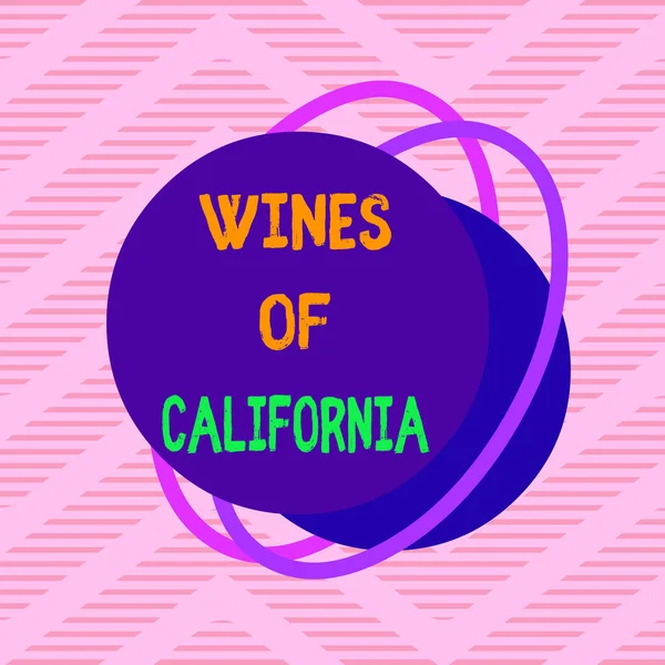 Handwriting text Wines Of California. Concept meaning Best Winemakers in the USA Export Quality Beverage Asymmetrical uneven shaped format pattern object outline multicolour design. — Stock Photo, Image