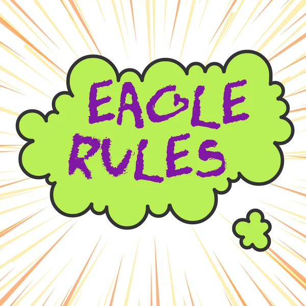 Handwriting text writing Eagle Rules. Concept meaning a huge set of design rules which your layout needs to pass Asymmetrical uneven shaped format pattern object outline multicolour design.
