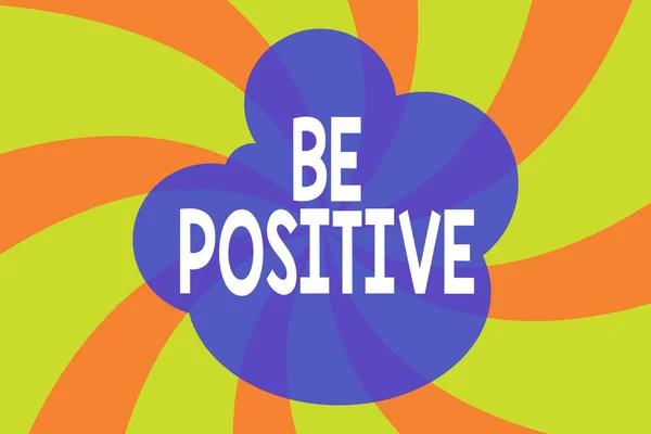 Writing note showing Be Positive. Business photo showcasing giving cause for hope and confidence Without any doubt Abstract geometric deep design. Simulating depth background. Spinning. — Stockfoto