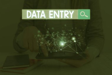Word writing text Data Entry. Business concept for process of inputting data or information into the computer.
