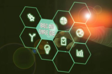 Kavramsal el temel ve basit fikir gösterilen yazma. İş fotoğraf metin düz zihinsel görüntülerin veya öneriler ortak bir algı.