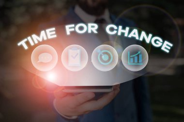 Word metin zaman değiştirmek için yazma. İş kavramı değiştirme an evrim yeni başlangıçlar şans Grow için.