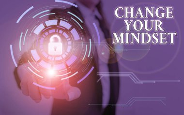 Word writing text Change Your Mindset. Business concept for replace your beliefs way of thinking mental path.