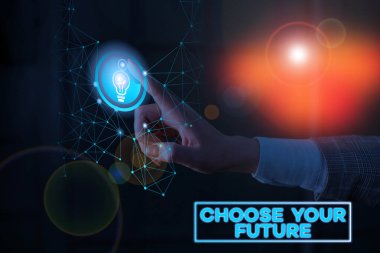 Your gelecek seçin gösterilen metin işareti. Kavramsal fotoğraf bugün seçimler yarın sonucu belirleyecek.