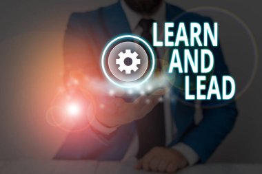 El yazısı metin öğrenin ve kurşun. Knowleadge liderlik için uygun ve becerileri geliştirin anlam kavramı.