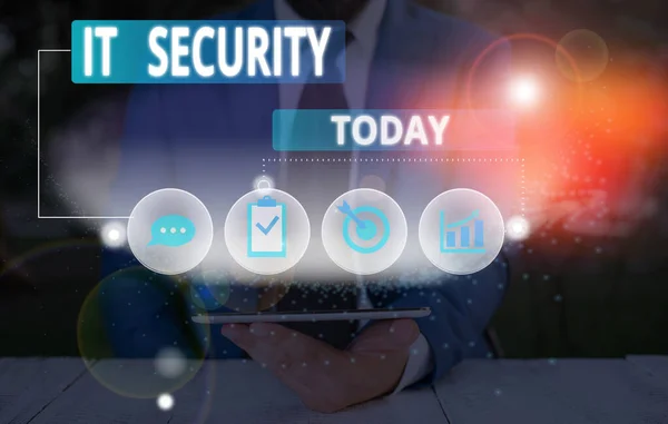 Escribir texto a mano es seguridad. Concepto que significa protección de datos o activos digitales contra el acceso no autorizado . — Foto de Stock