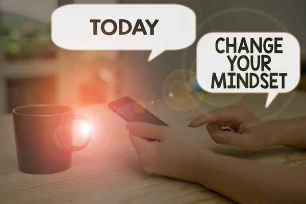 Text sign showing Change Your Mindset. Conceptual photo replace your beliefs way of thinking mental path.