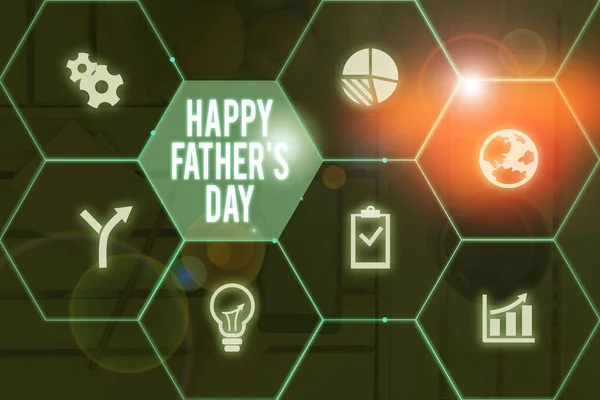 Text sign showing Happy Father S Day. Conceptual photo time of year to celebrate fathers all over the world.