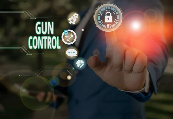 Text sign showing Gun Control. Conceptual photo legal measure intended to restrict the possession of guns.