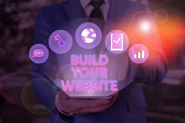 Konzeptionelle Handschrift, die den Aufbau Ihrer Website zeigt. Business-Fototext Einrichtung eines E-Commerce-Systems zur Vermarktung eines Unternehmens. — Stockfoto