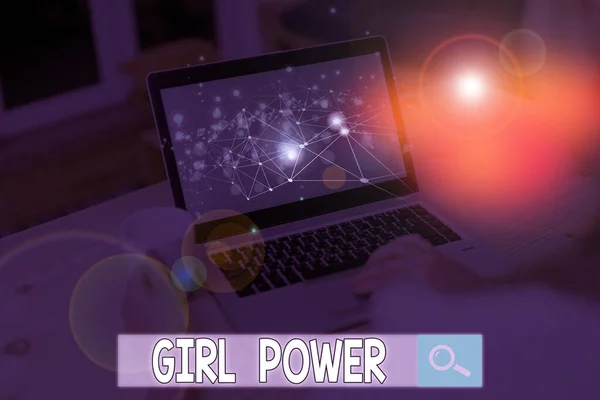 Textskylt som visar Girl Power. Konceptuell fotosäkring och självförtroende visas av flickor eller unga woanalysis. — Stockfoto