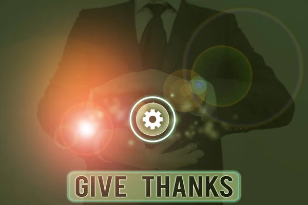 Текстовый знак "Благодарите". Концептуальная фотография выражает благодарность или признательность Признавайте доброту . — стоковое фото