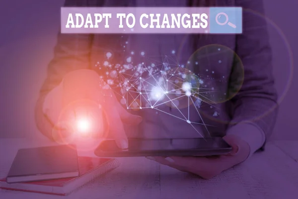 Handwriting text writing Adapt To Changes. Concept meaning Embrace new opportunities Growth Adaptation progress. — Stockfoto