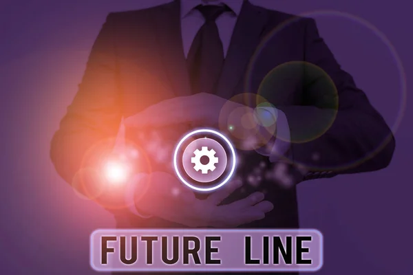 Text sign showing Futuro Line. Conceptual photo In the future Debt due at present to be paid in future.