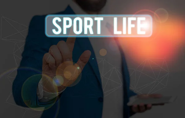 Texto para escrita de palavras Sport Life. Conceito de negócio para Fond de esportes ou outras atividades ao ar livre Fisicamente ativo . — Fotografia de Stock